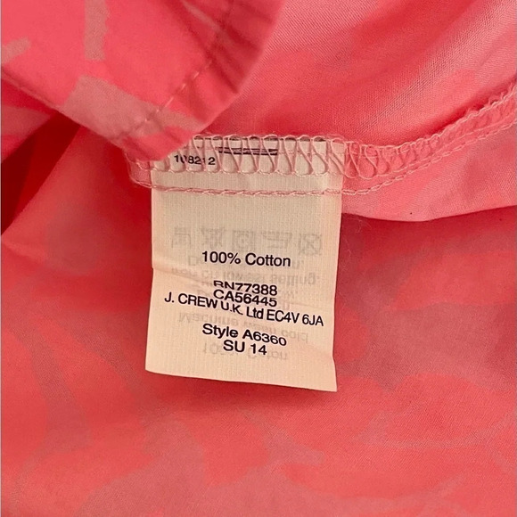 J Crew | Boy Top Button Up Floral Neon Pink Gray Tropical Pocket - Picture 7 of 7